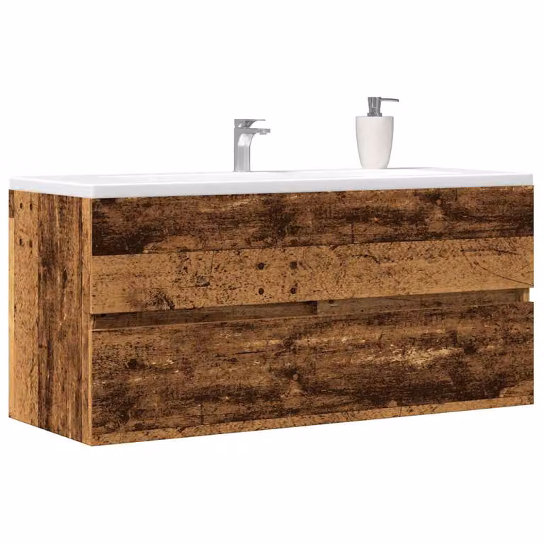 Mobile Lavabo vidaXL in Legno Antico Marrone con Cassetti, L 100 cm x P 38,5 cm x H 45 cm