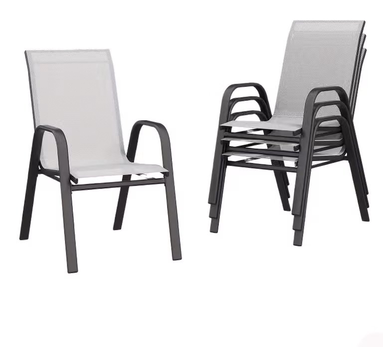 Sedie da giardino - Sedie da giardino impilabili - Sedie per balcone - Sedie per tavoli da pranzo - Sedie per terrazza - Set da 4