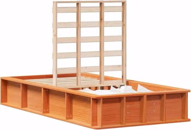 Letto singolo | Letto per adulti | Struttura del letto Marrone cerato 90 x 200 cm Pino massello