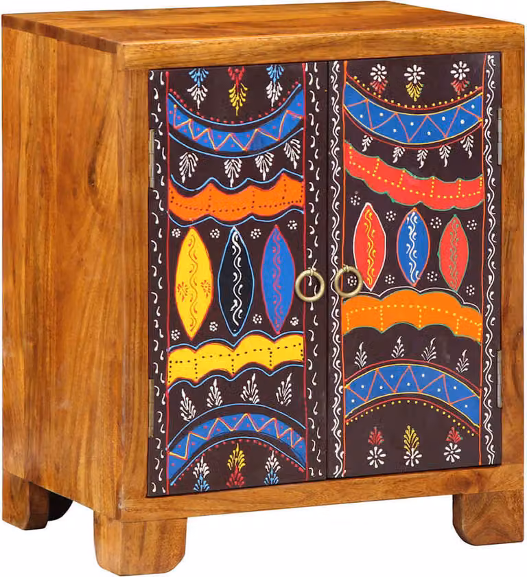 Credenza Multicolore 50x35x60 in Legno Massello di Acacia