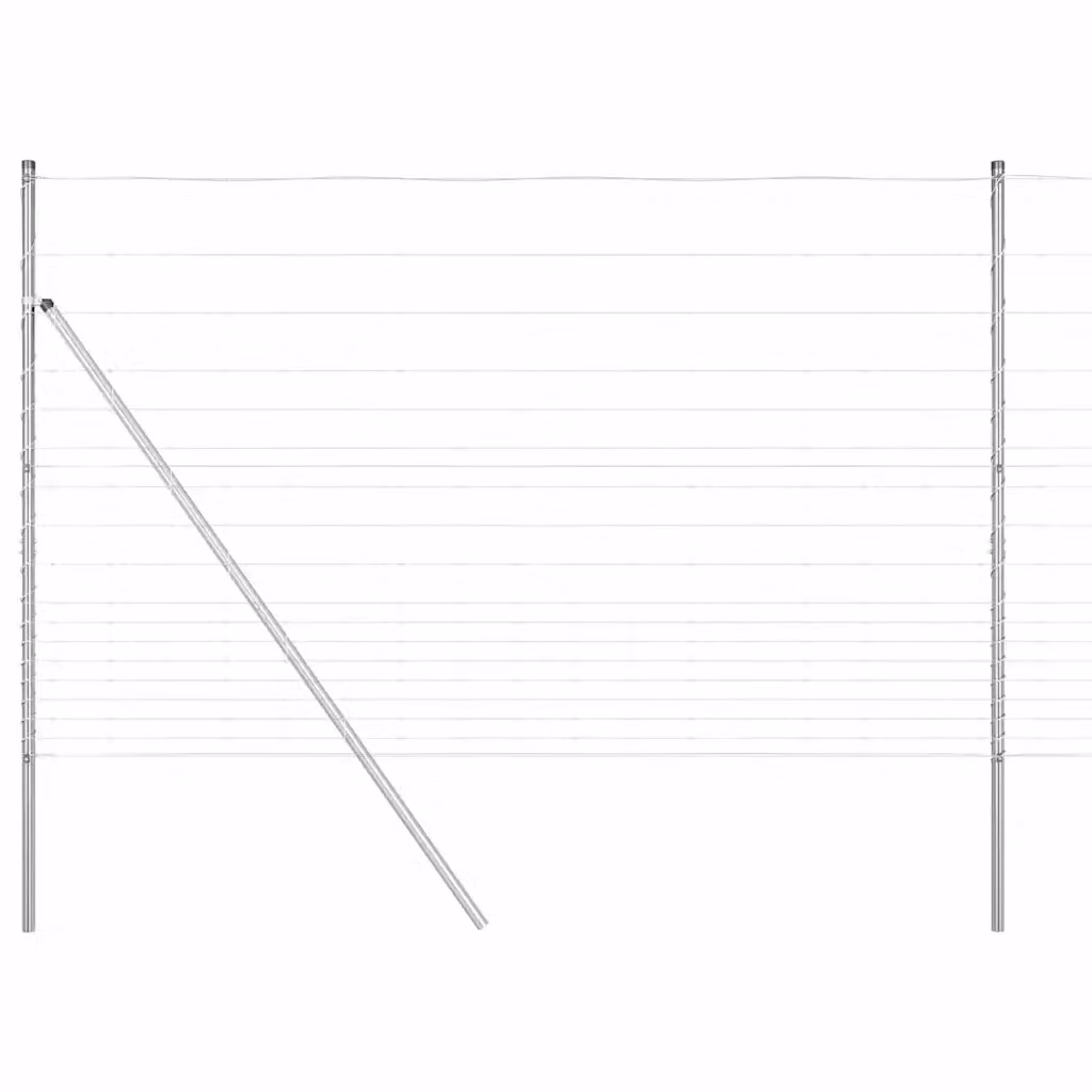 Palo per recinzione rettangolare VIDAXL in acciaio zincato argento, H: 1,5 m, L: 5 cm – 2