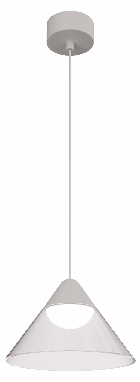 Lampada a Sospensione LED Ark Surface 6W 90º 3000K Bianco/Trasparente, Design Conico per Interni - Beneito & Faure - Illuminazione