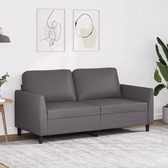 Divano a 2 Posti-Sofa 2 Posti Grigio 140 cm in Similpelle 316522