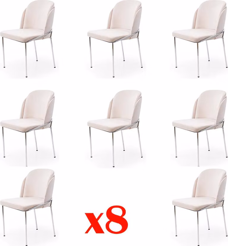 Italienischer Stil Luxus Möbel Stuhl Set 8X Stühle Esszimmer Sessel Garnitur