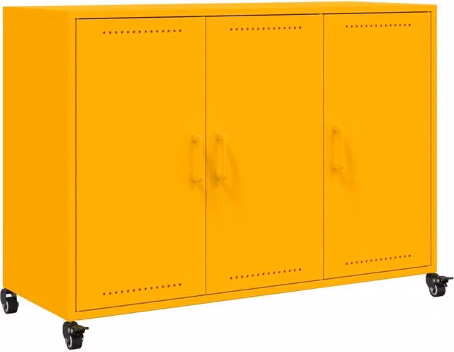 Credenza | Madia | Buffet da pranzo | Armadio da pranzo Giallo Senape 100,5x39x72 cm in Acciaio