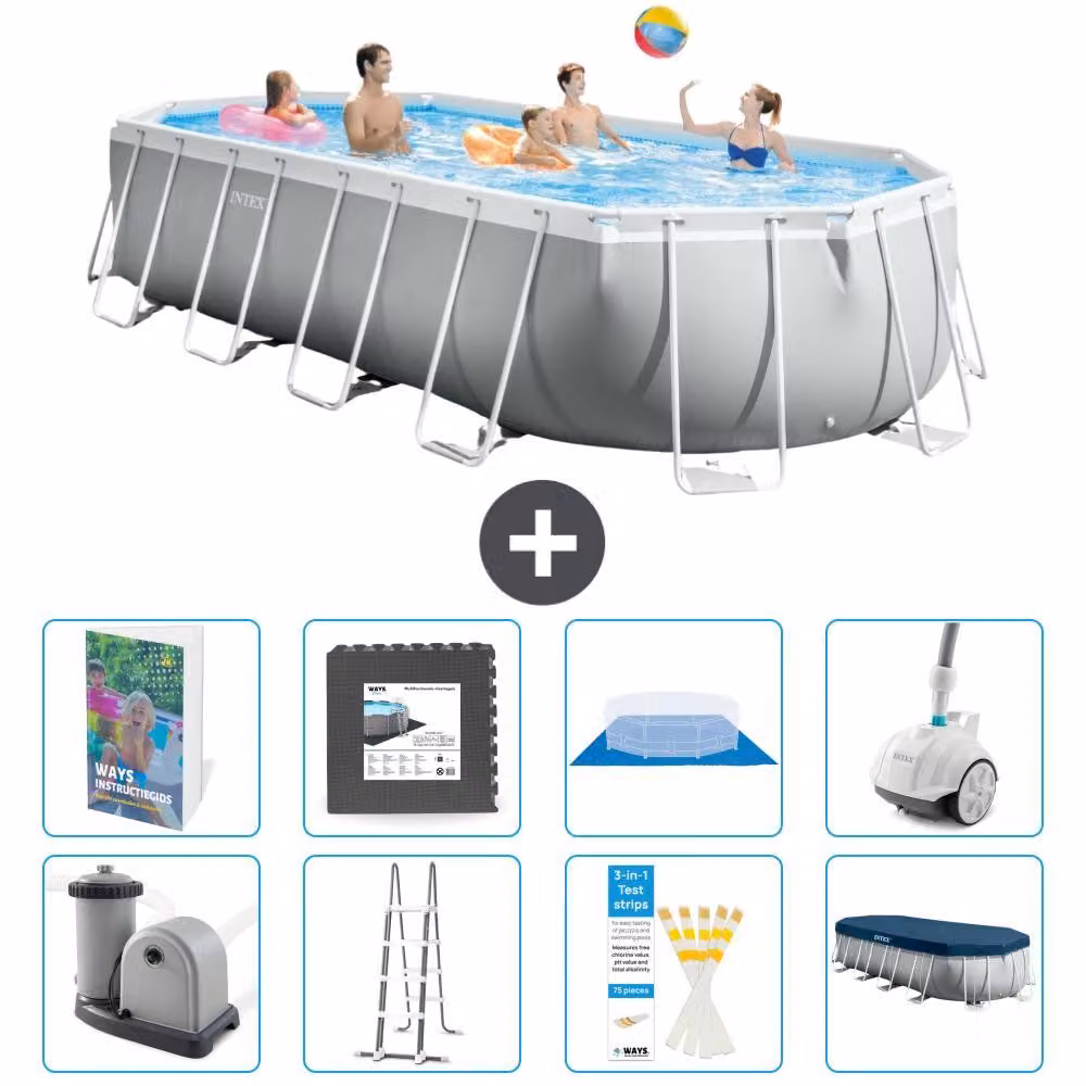 Piscina ovale con struttura Prism - 610x305x122 cm - 7 pezzi - Modello S610