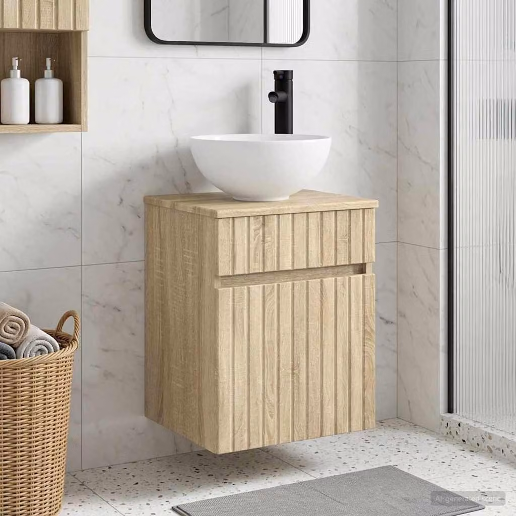 Mobile lavabo da parete vidaXL Rovere Sonoma L: 39 cm, P: 41 cm, H: 64,5 cm