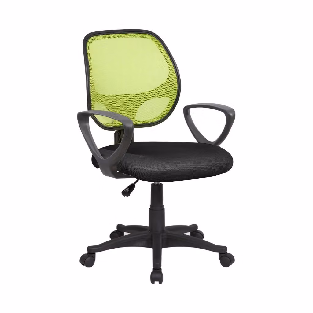 Sedia da ufficio Filiberta DMORA, Poltrona operativa ergonomica con braccioli e ruote, Nero e Verde, L: 56 cm, P: 57 cm, H: 88/100 cm – 2