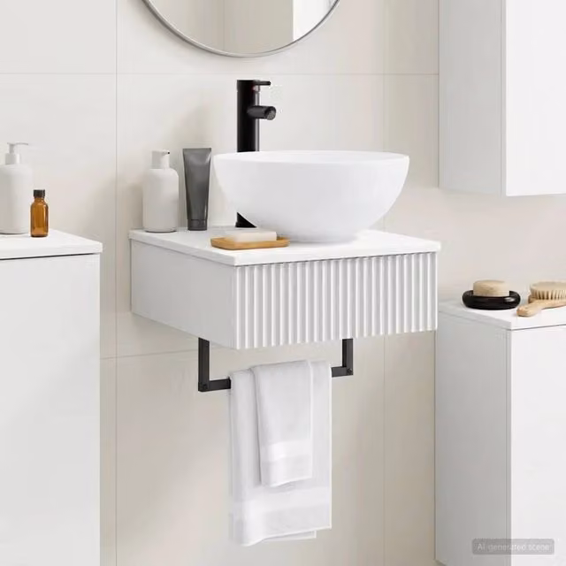 Lavabo da Parete Bianco Lucido 40 x 41 x 40,5 cm 890182