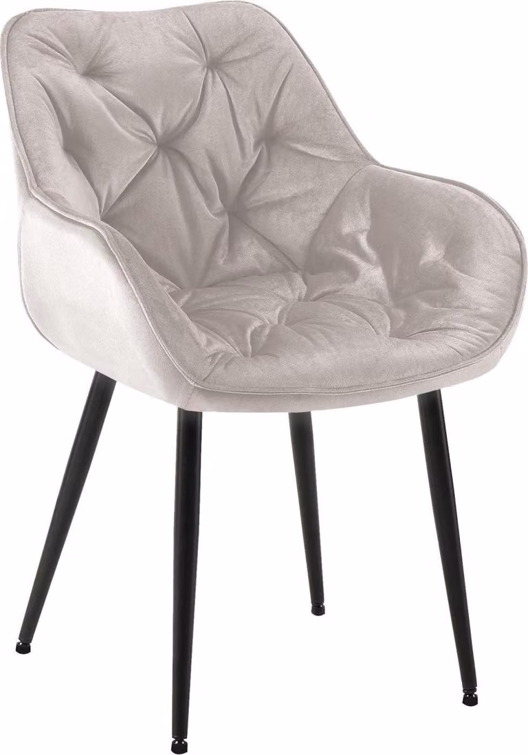 Sedia da pranzo in velluto - Stile poltrona - Elevato comfort e facile manutenzione | Colore: Grigio