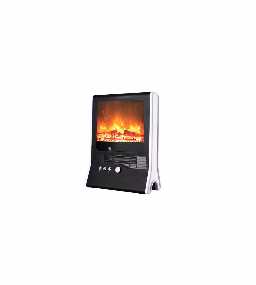 Stufa elettrica Niklas con effetto fuoco e ambiente TV, 2000W, colore nero, L 43 cm x P 22 cm x H 55 cm – 1