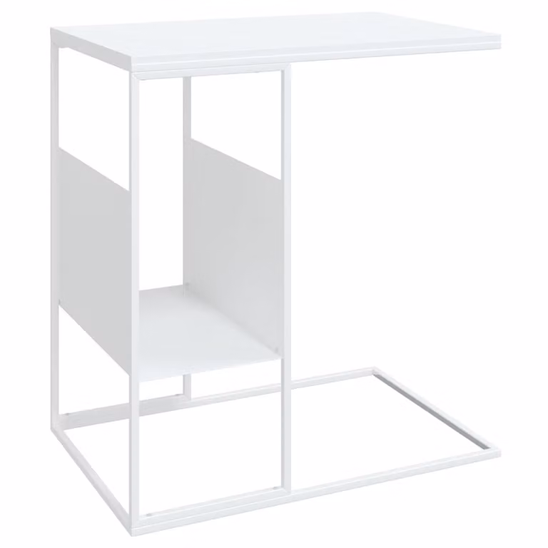 Tavolino Bianco 55x36x59,5 cm Legno Multistrato