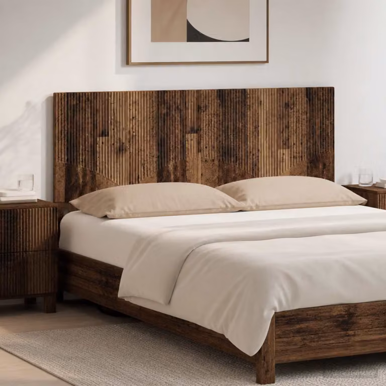 Testiera da muro vidaXL HOORN in legno ingegnerizzato marrone con mensola integrata L: 160 cm, H: 50 cm, P: 3 cm