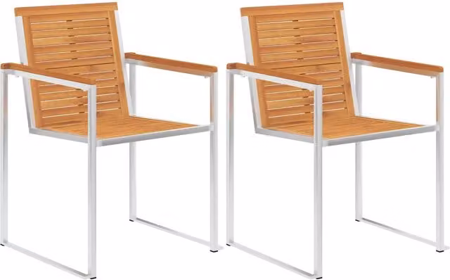 Sedie da Giardino 2 pz con Cuscini in Legno Acacia e Acciaio 3061490