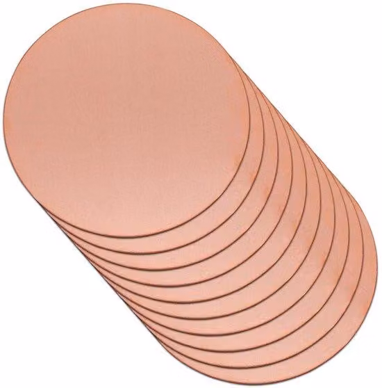 Disco rotondo in rame - Rame puro al 99,9% - Diametro 30 mm - 10 pezzi - Disco per progetti hobbistici