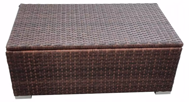 BelloGriardino | scatola da giardino - scatola per cuscini - scatola per cuscini - technorattan - 100x55 cm - marrone scuro - resistente alle intemperie - elegante e pratica