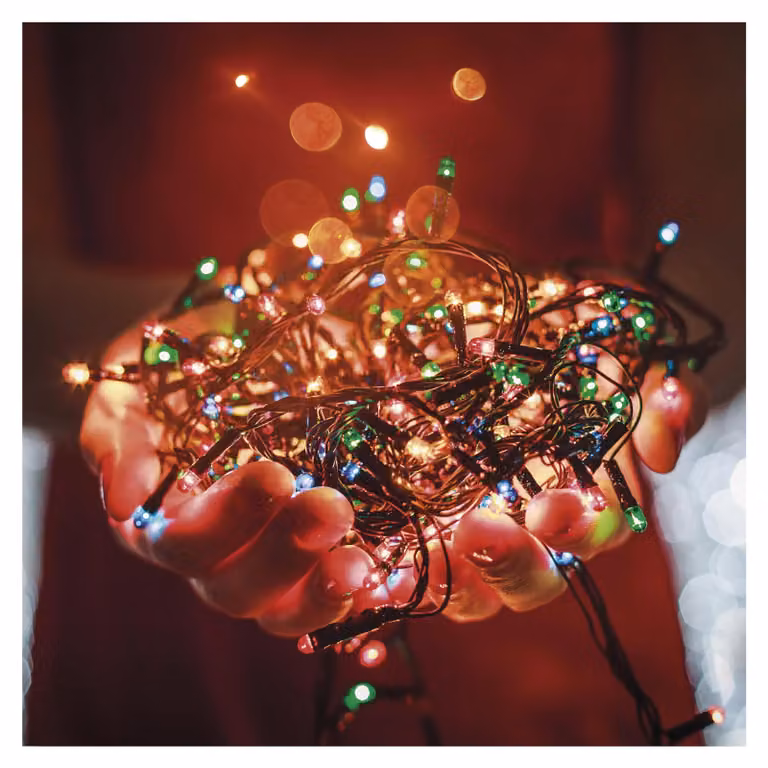 Catena luminosa a LED, multicolore, 8 metri, 80 LED, grado di protezione IP44, timer, 8 modalità
