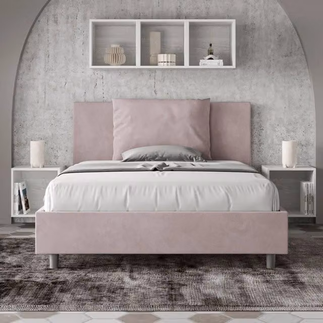 Letto Matrimoniale alla Francese Antea Ityhome con Contenitore in Microfibra Glicine L/P/H: 150 x 200 x 165 cm – 1