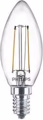 Lampadina LED Philips a candela con filamento, attacco E14, 2,2 W, 250 lumen, luce bianco caldo, trasparente