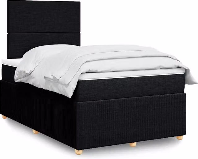 Giroletto a Molle con Materasso Nero 120x200 cm in Tessuto 3292018