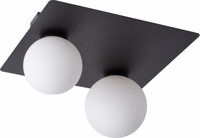 Plafoniera decorativa quadrata nera due sfere di vetro sopra il tavolo Argon 2xG9 12W Sigma Lighting