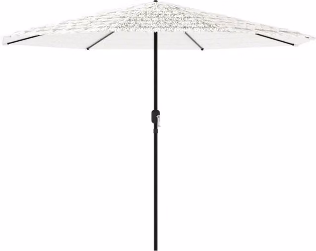 Ombrello da giardino con palo centrale in acciaio e copertura in poliestere bianco L/P/H: 388 x 388 x 248 cm