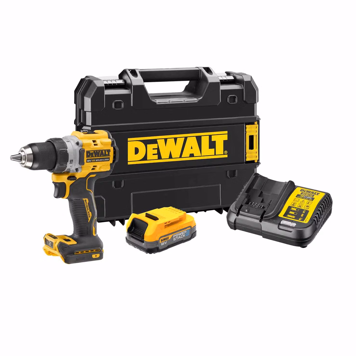 Trapano avvitatore Dewalt 18V 90Nm Bl 1X1,7Ah Powerstack Dcd800E1T