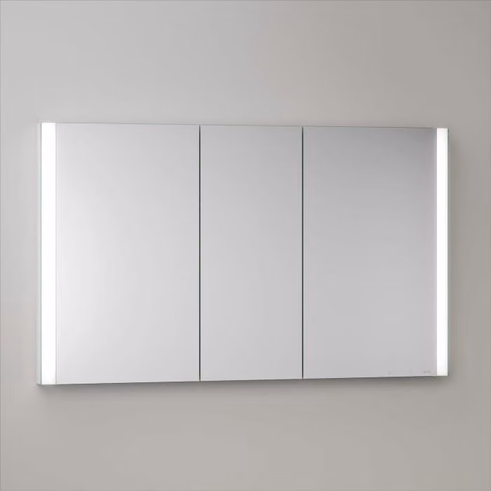 Mobiletti specchio a incasso Keuco Royal Metis LED, dimensioni 120 x 71 cm, 3 ante con riscaldamento a specchio, versione svizzera