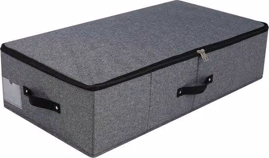 Borsa portaoggetti in plastica con chiusura a cerniera - per indumenti e biancheria da letto - 745 x 38 x 18 cm - nera
