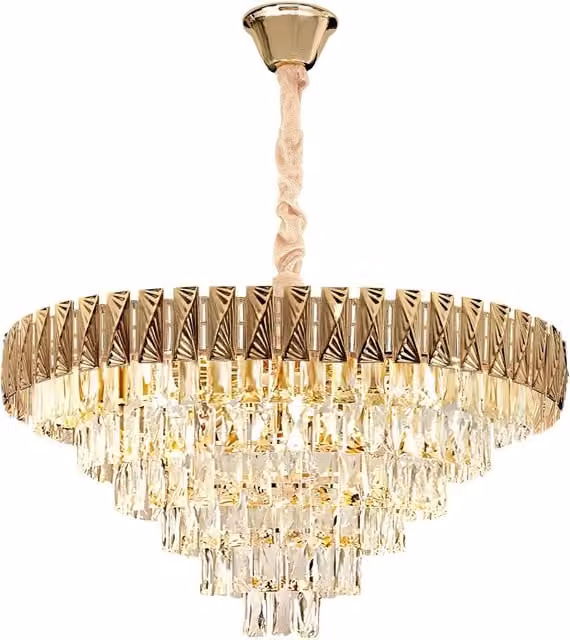 Lampada a sospensione Cristal Toolight in cristallo e oro, diametro 80 cm
