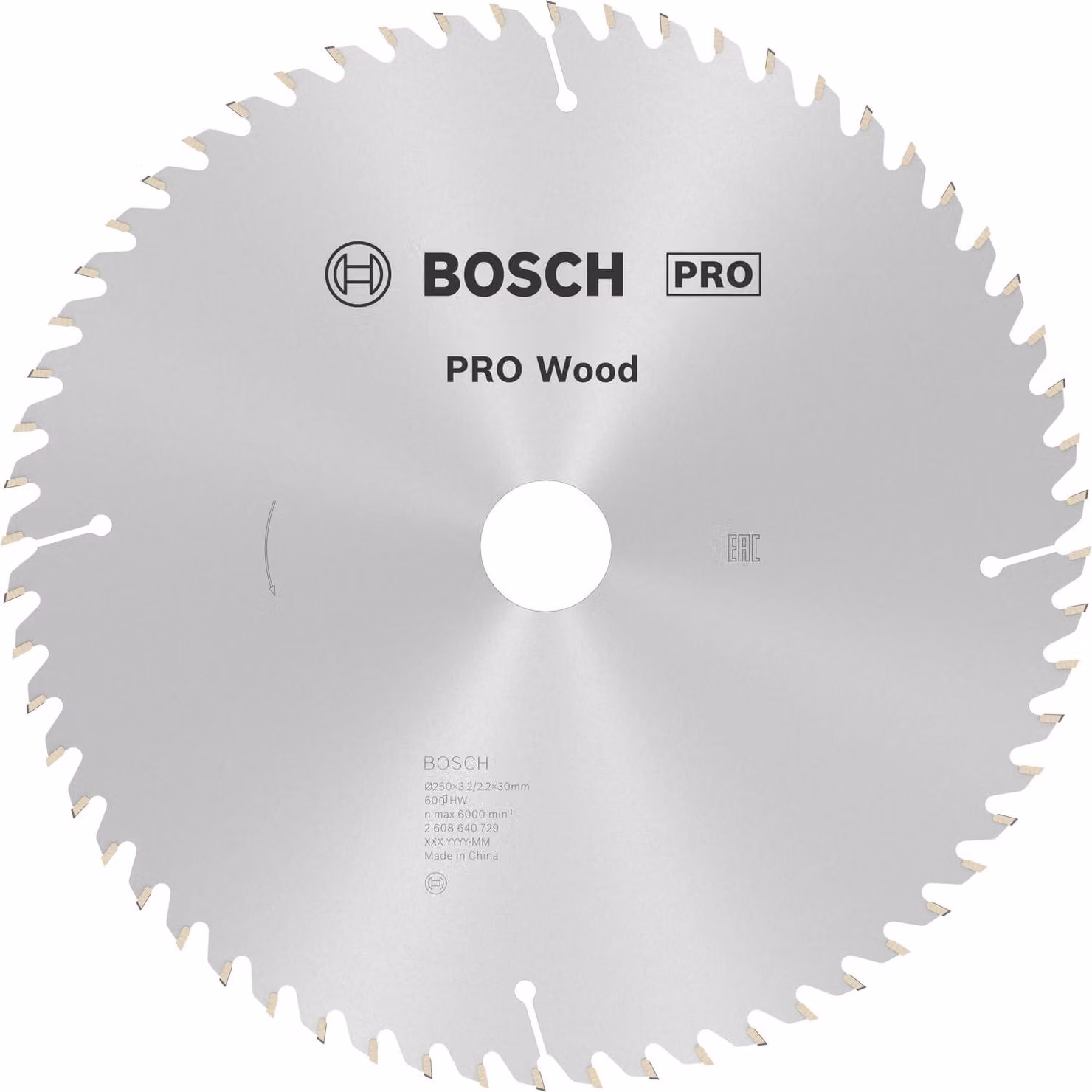 Bosch Professional, 1 disco per sega circolare Optiline Wood (disco per legno, diametro 250 x 30 x 3,2 mm, 60 denti, accessorio per sega circolare), colore argento