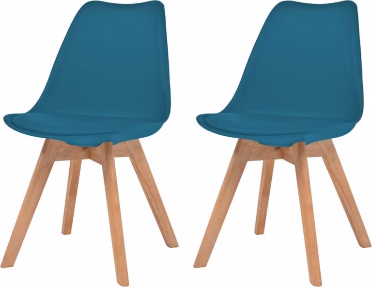 The Living Store Sedie da pranzo 2 pezzi. Plastica turchese