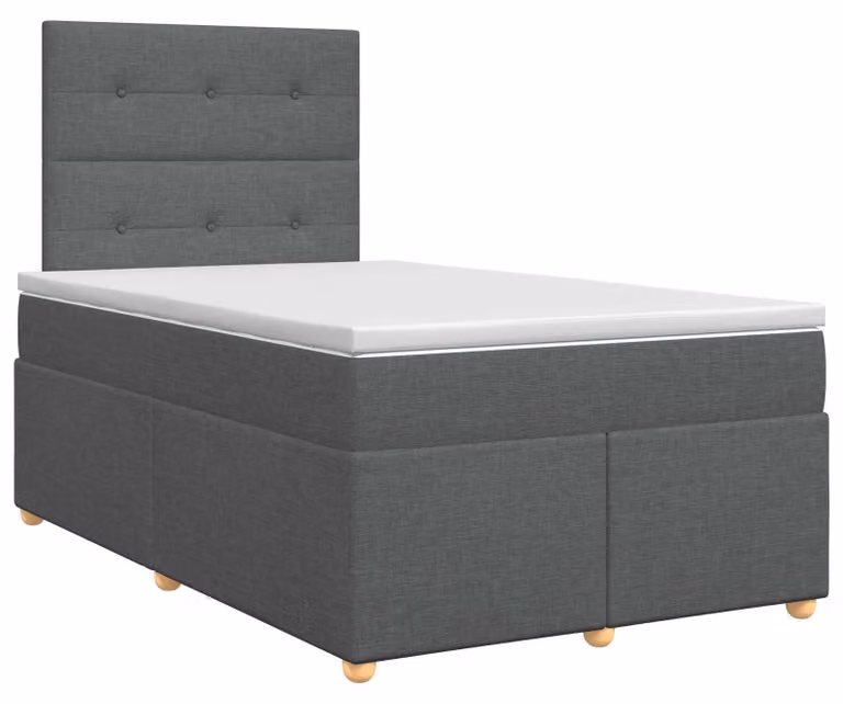 Letto a molle con materasso grigio scuro 120 x 200 cm in tessuto