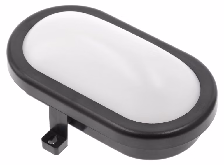 Lampada a LED da parete, forma ovale, grado di protezione IP54, 5W, 500 lumen, 4000K, angolo di emissione 120°, colore nero