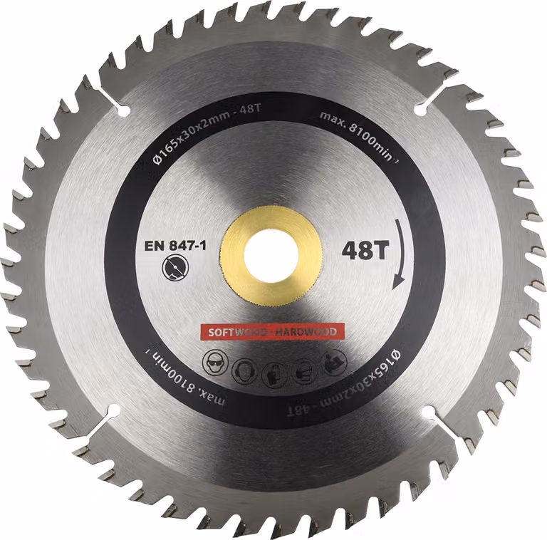 Lame circolari 165x30 mm 48T - Per pezzo