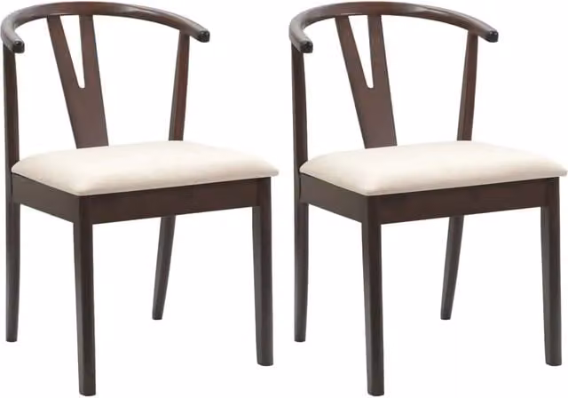 Sedia da pranzo 2 pz | Sedie da cucina Marrone chiaro e chiaro