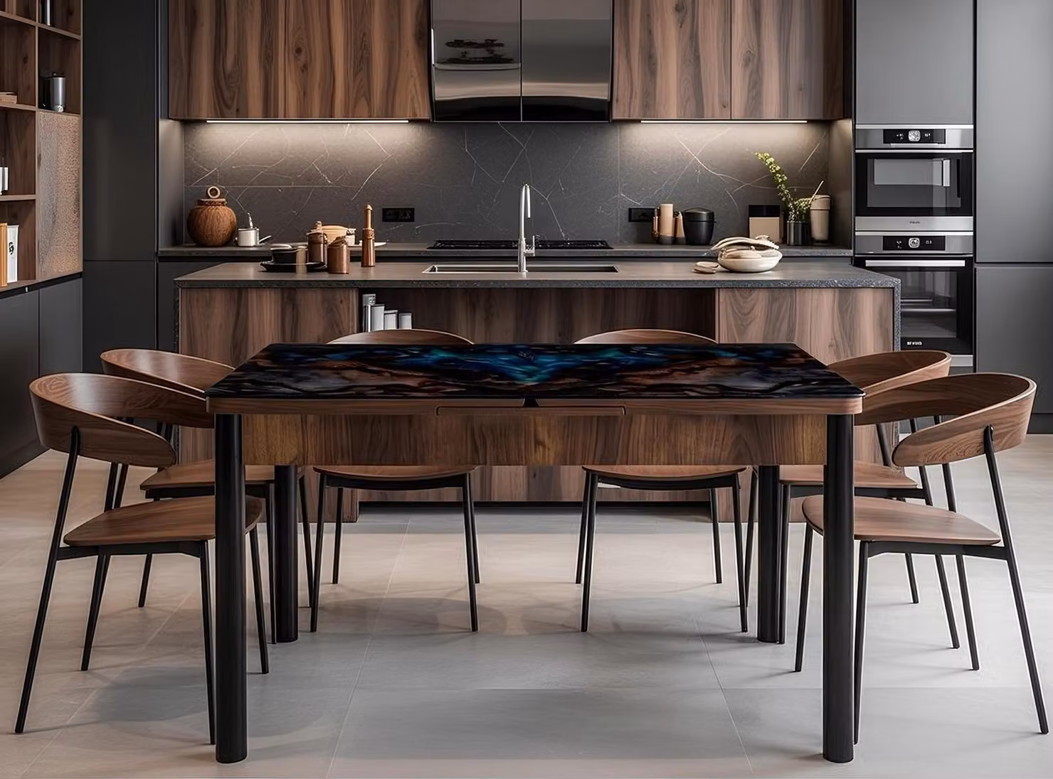 Sala da pranzo Tavolo da pranzo Tavolo Multicolore Rettangolare Moderno Nuovo In legno