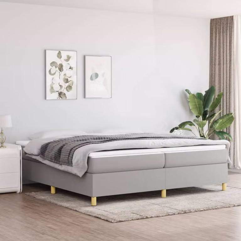 Maison Exclusive - Struttura Letto a Rete a Molle Grigio Chiaro 200x200 cm Tessuto