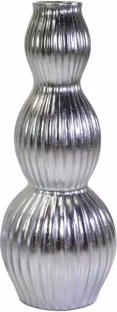 Portavaso resina argento cm ø45h120