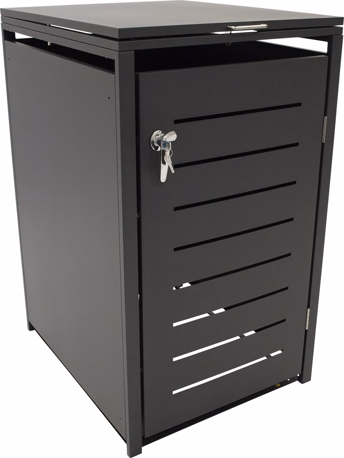 DEGAMO Box per bidoni della spazzatura piccolo, modello KÖLN, 60x62x102 cm, per bidoni da 120 litri, grigio