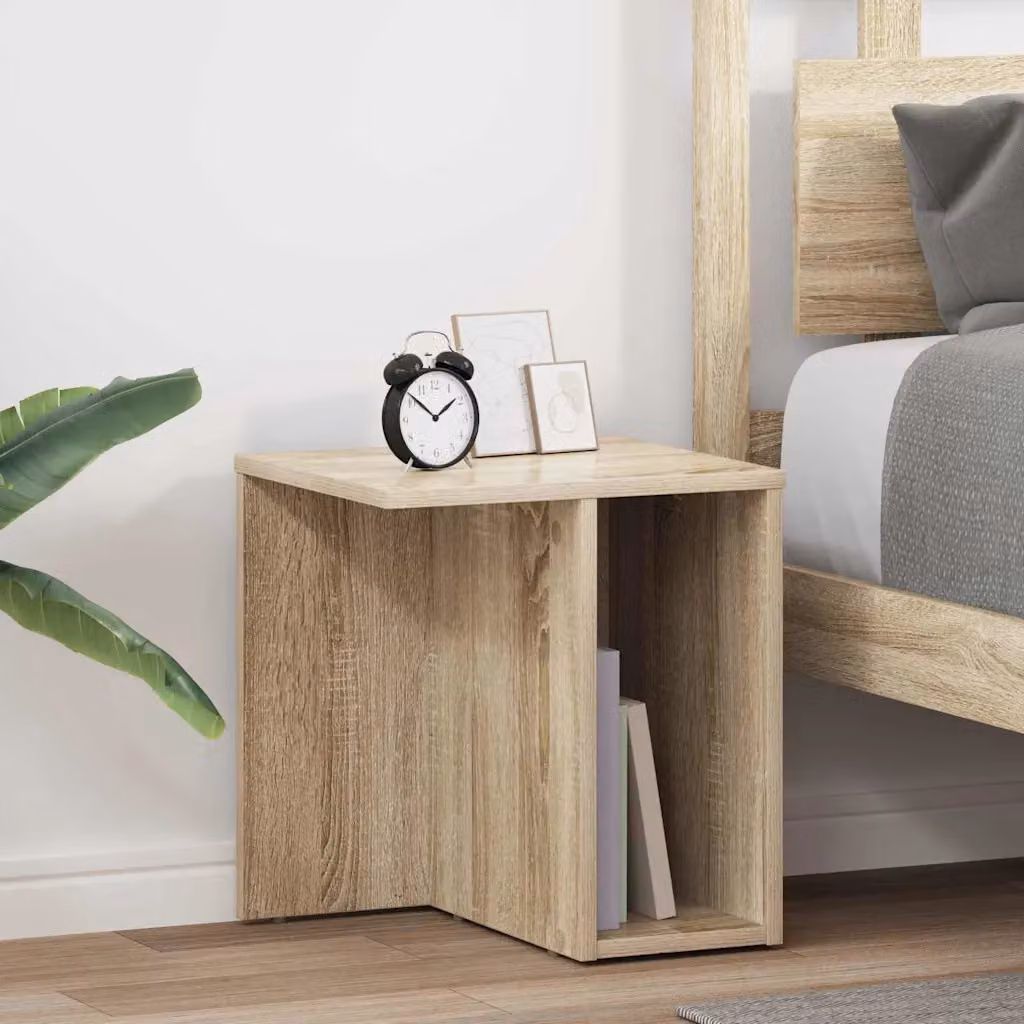 Set di 2 tavolini vidaXL in stile moderno color rovere, L/P/H: 37 x 32 x 40 cm