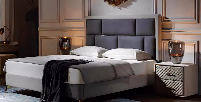 Betten Möbel Schlaf Hotel Doppel Luxus Schlafzimmer Bett Design Polster Samt