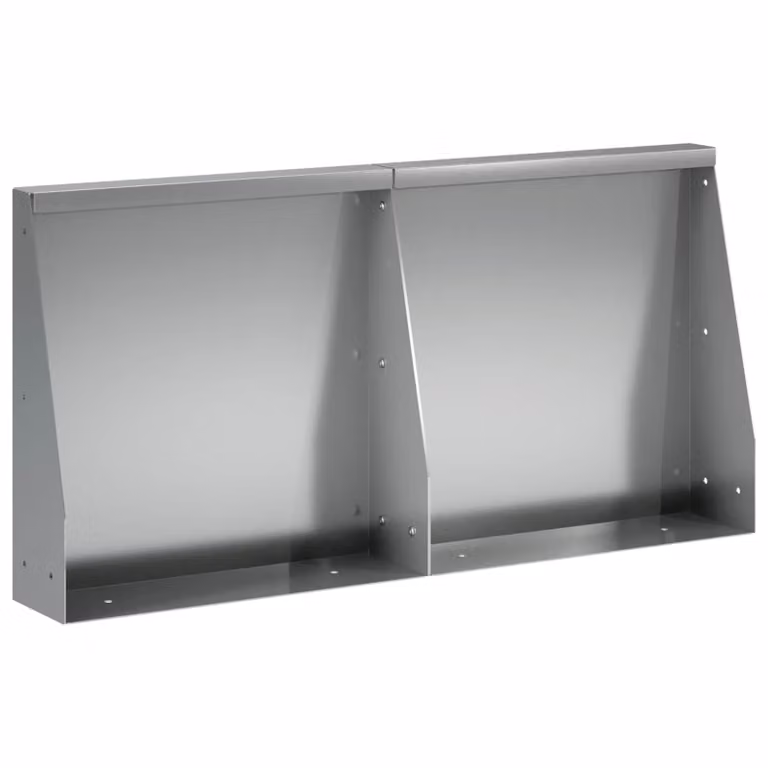 Set di 2 pezzi di muri di contenimento vidaXL in acciaio zincato argento per aiuole rialzate, L: 80 cm, P: 40 cm, H: 50 cm