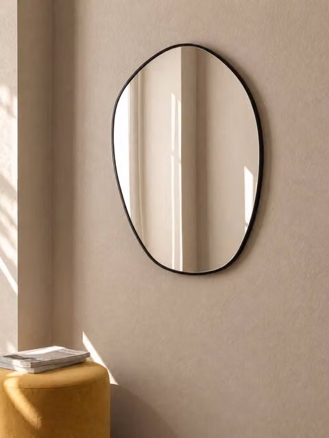 Specchio da parete moderno Nuel Kenay Home colore nero L: 60 cm, H: 78 cm