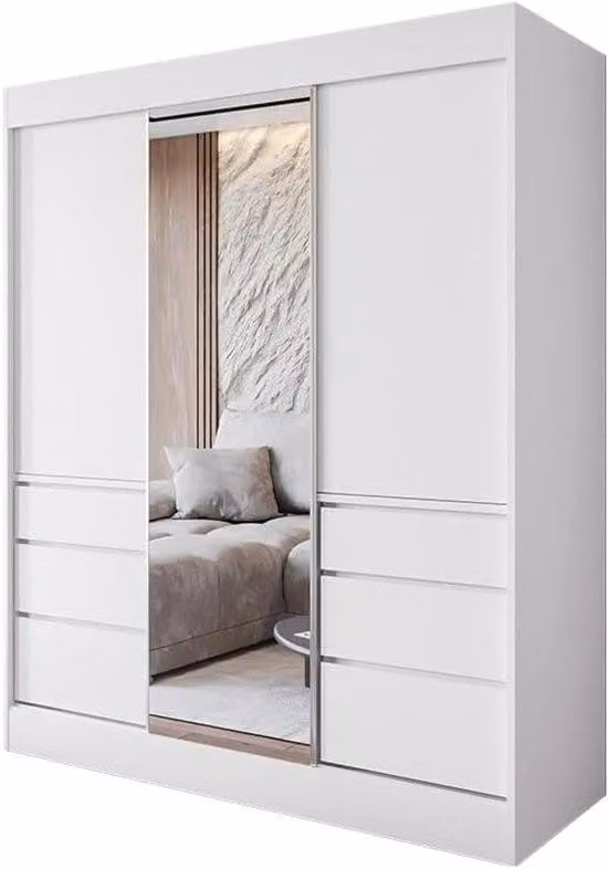 Armadio con specchio - Larghezza 180 cm - Ideale per la camera da letto