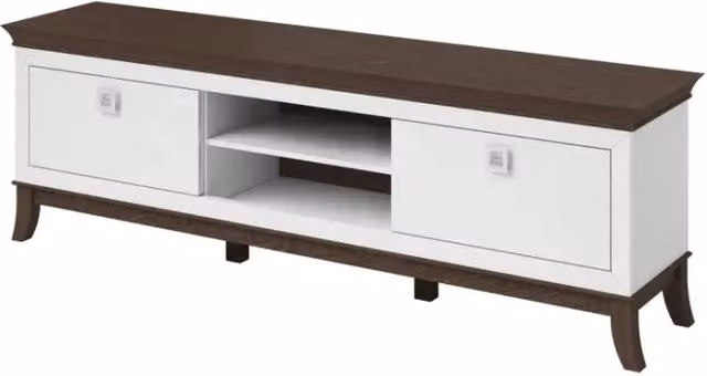Mobile TV XL Meublorama collezione PALACE, colore bianco e rovere, L: 196 cm, P: 44 cm, H: 63 cm – 1