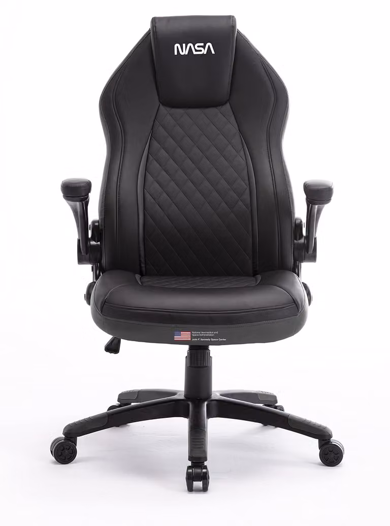 Sedia da gaming, regolabile, con 5 rotelle, rivestita in ecopelle, colore nero