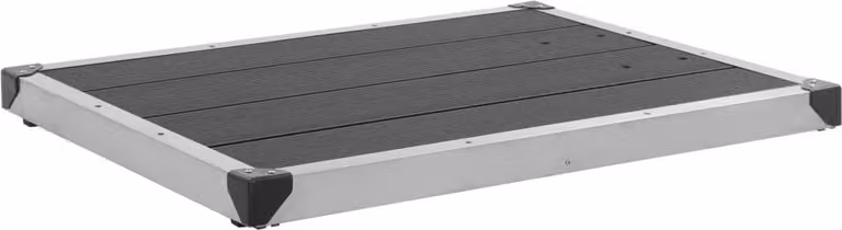 Maison Exclusive - Vasca doccia da esterno in WPC e acciaio inossidabile, 80 x 62 cm, grigia