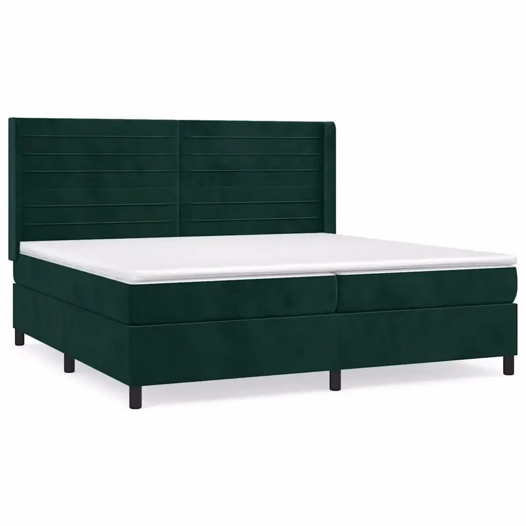 Letto Ibrido vidaXL con Struttura in Legno di Larice e Velluto Verde Scuro L/P/H: 200 x 200 x 128 cm – 2
