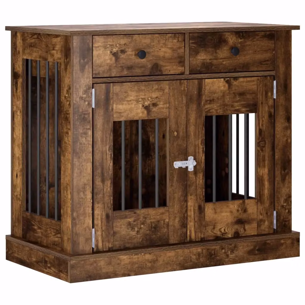 Mobile da cassa per cani vidaXL in legno e metallo marrone moderno L 90 cm, P 47,5 cm, H 80 cm – 2